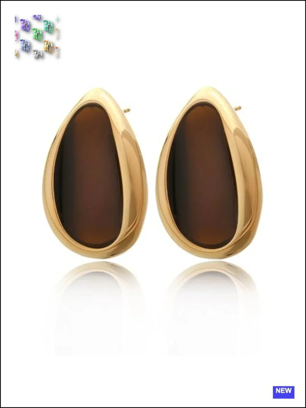 Chunky Gold Statement Teardrop Stud Earrings Lightweight Geometric Vintage